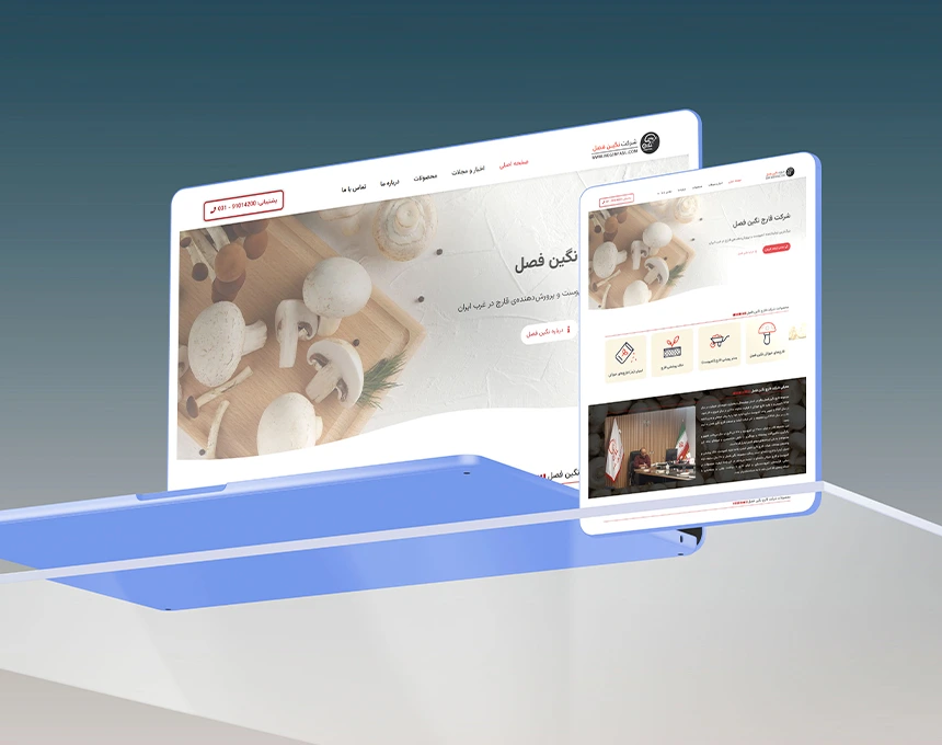 طراحی سایت شرکت قارچ نگین فصل